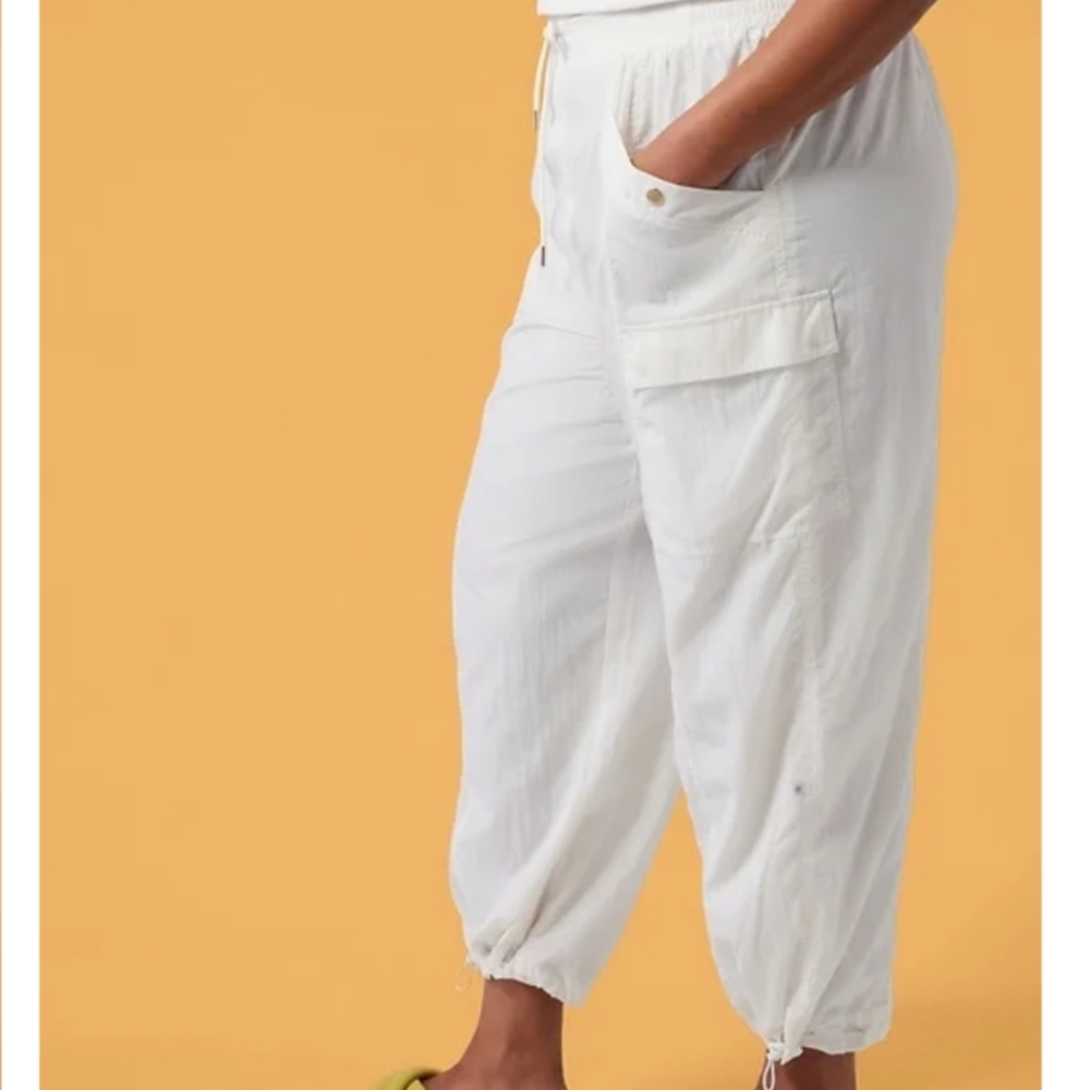 NWT Athleta + Alicia Keys High Waist Utility Pant in Magnolia White - Picture 7 of 11